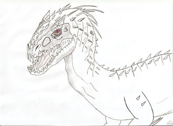 Раскраска парк Юрского периода Индоминус рекс