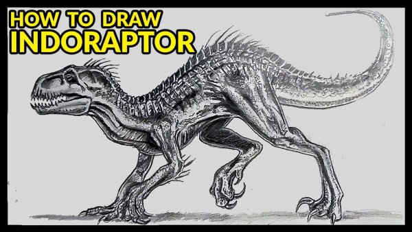 Рисунки динозавра индораптора.