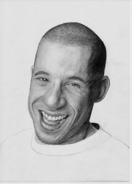 Вин дизель портрет черно белый