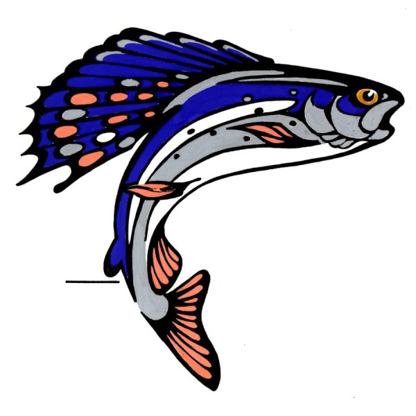 С изображением хариуса