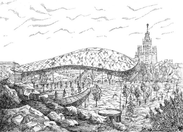 Парк Зарядье 3д модель