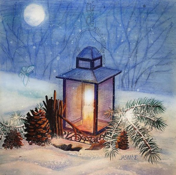 Фонарик акварелью