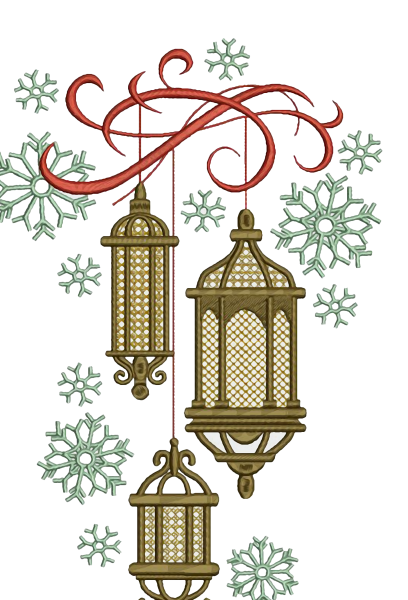 Новогодний фонарь трафарет