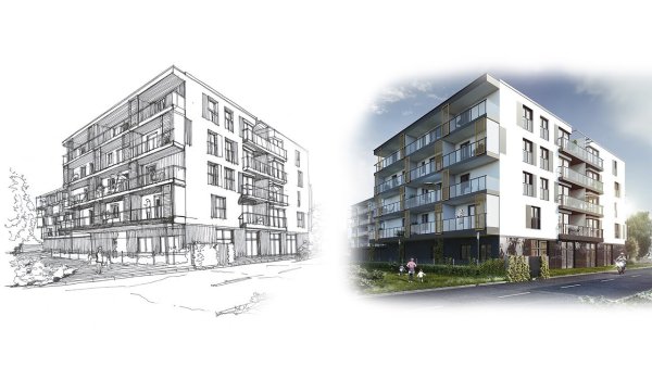 Нарисовать пятиэтажный дом