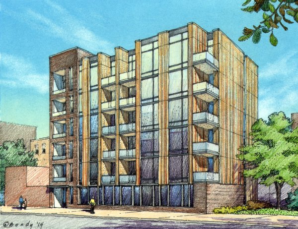 Набросок многоэтажного дома
