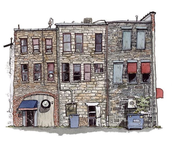 Многоквартирные дома иллюстрация