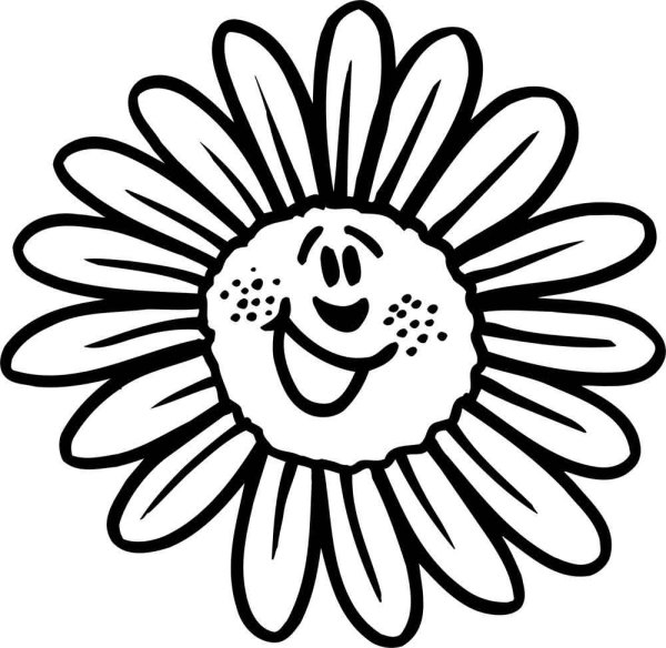 Ромашка раскраска для детей
