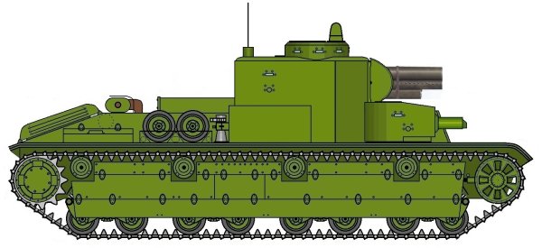 Танк т 28 вид сбоку