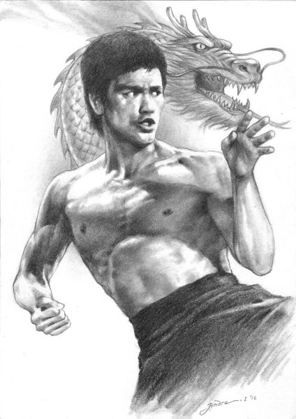 Брюс ли рисунок