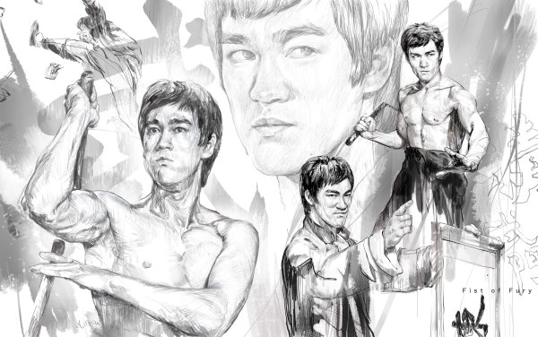 Брюс ли рисунок