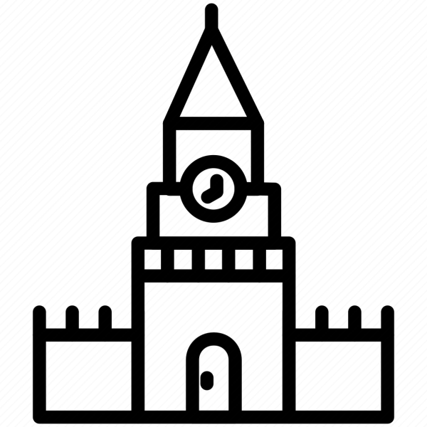 Спасская башня Кремля рисование