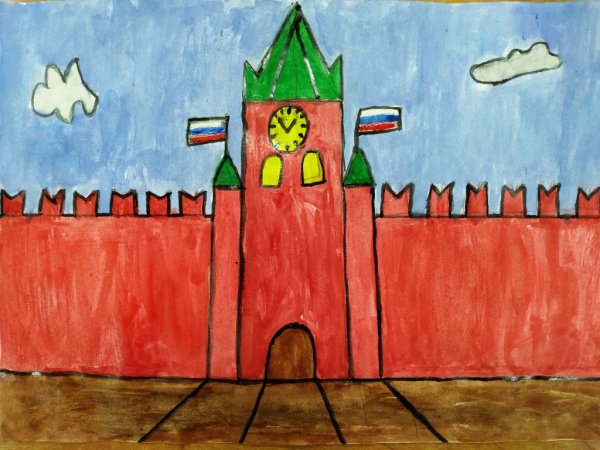 Пластилинография Спасская башня Кремля