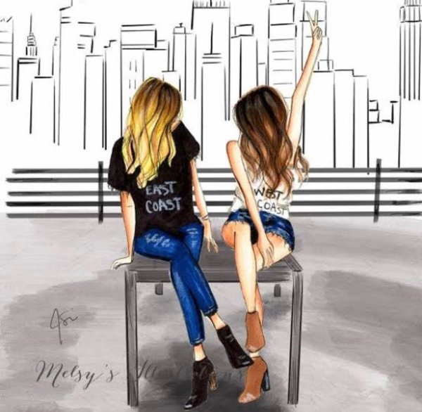 Подруги иллюстрация