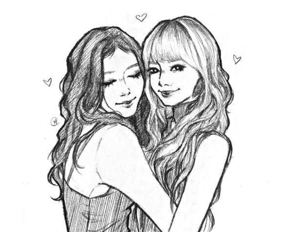 Рисунки карандашом подруги
