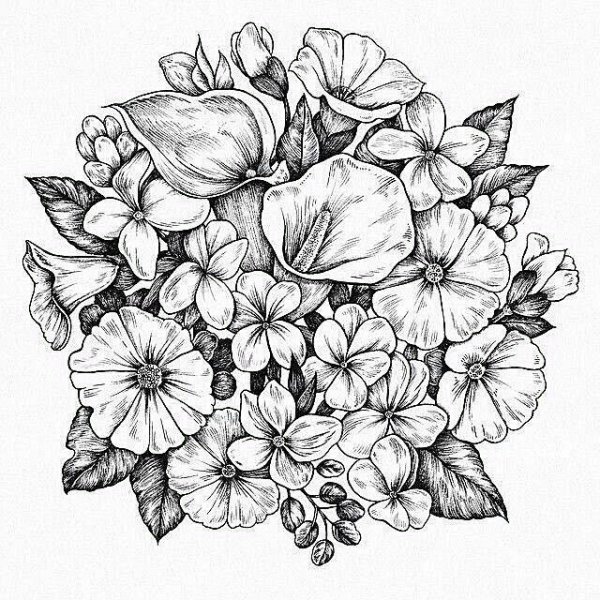 Цветы линером