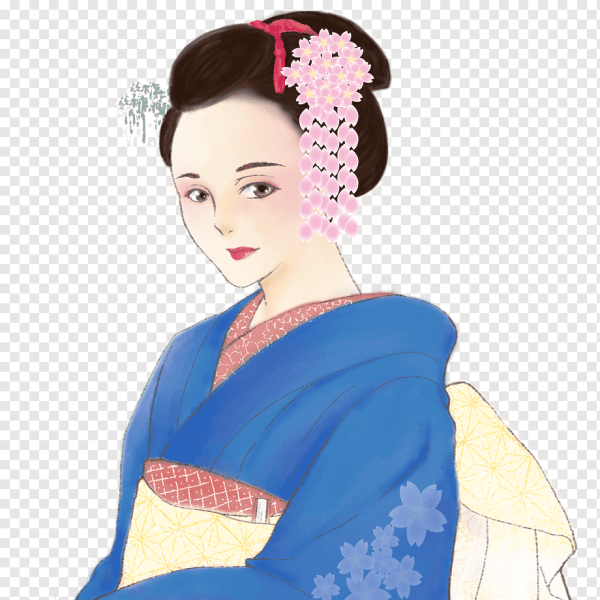 Японская девушка на прозрачном фоне