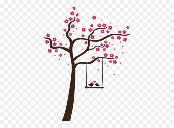 Силуэт вишни дерева