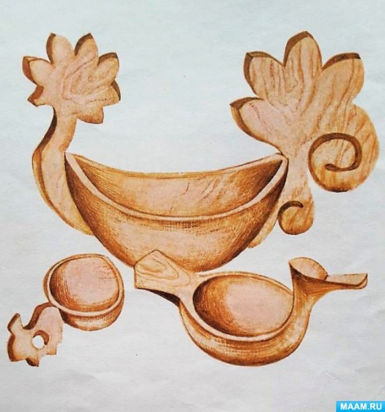 Художественная обработка дерева в посуде