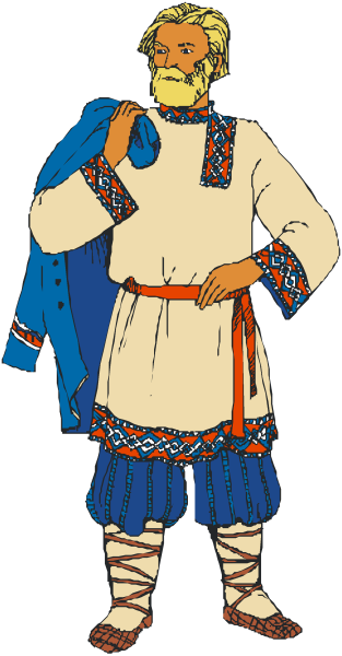 Костюм русского крестьянина раскраска