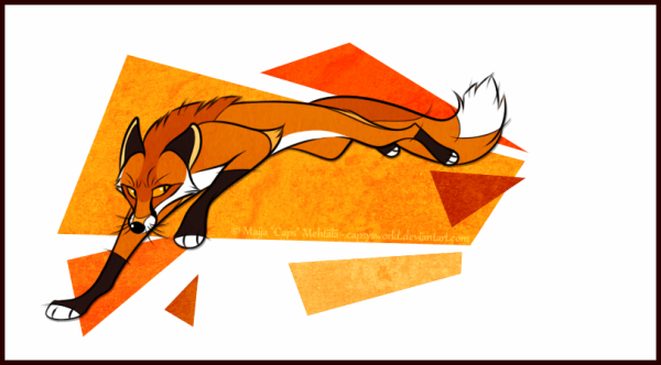 Лиса бежит рисунок