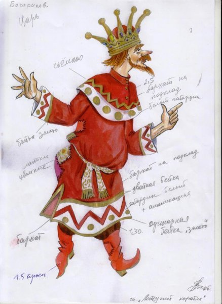 Эскиз сценического костюма