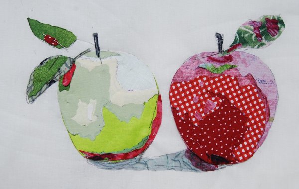 Аппликация дерево с яблоками