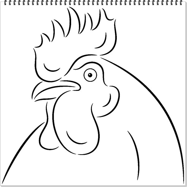 Голова петуха раскраска