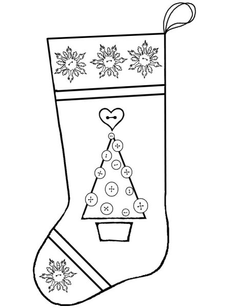 Рисование новогодний носочек