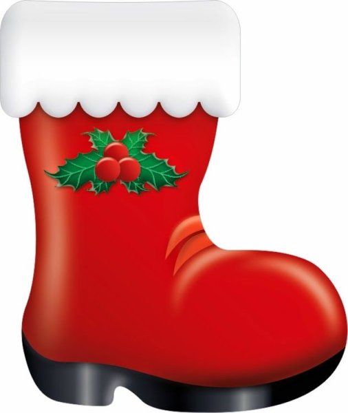 Новогодний носок для подарков рисунок
