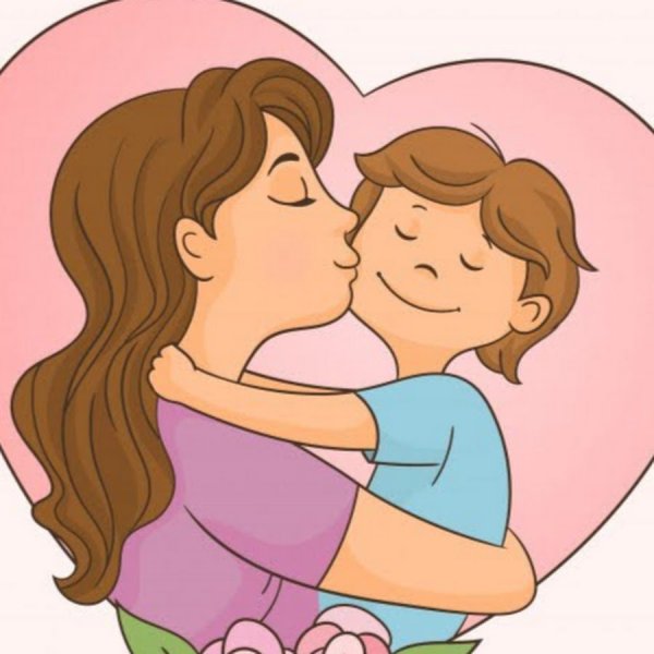 Мама с ребенком мультяшные