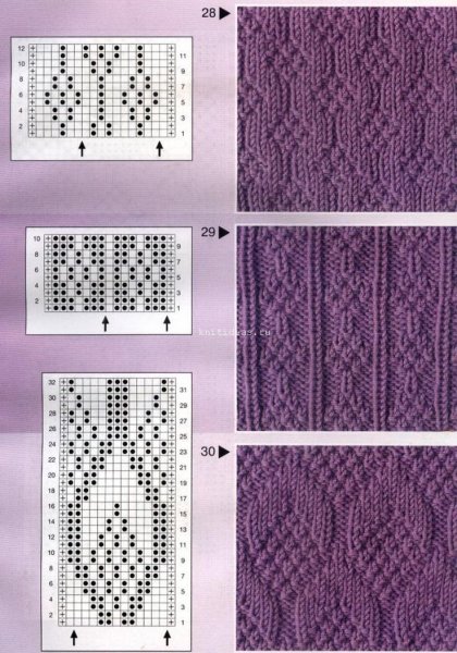 Вязание спицами образцы вязок схемы