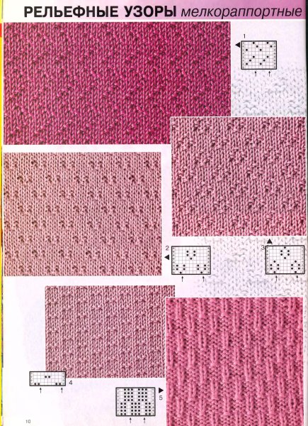 Мелкий ажурный узор спицами схема и описание