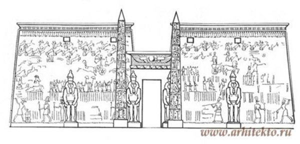 Храм в Луксоре древнего Египта схема