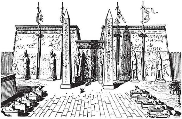 Храм Амона в Луксоре реконструкция