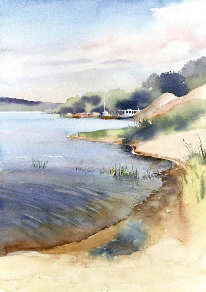 Акварель Владимира Тупоршина пейзажи города