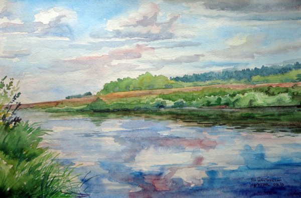 Рисунок река Угра в Калуге