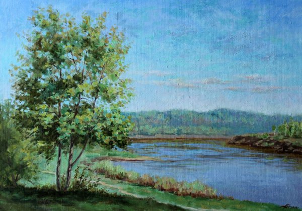 Река Ока рисунок