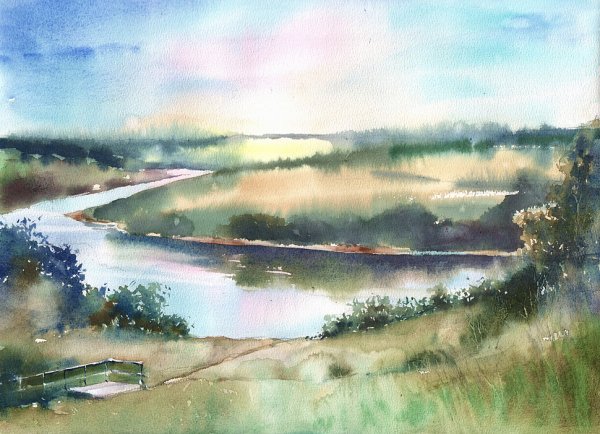 Река Ока рисунок