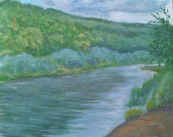 Река Ока картина маслом
