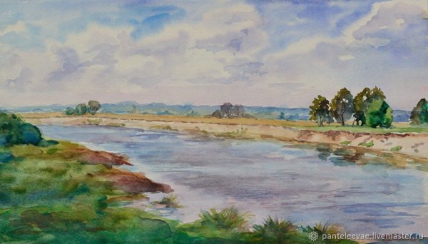 Пленэр акварелью река