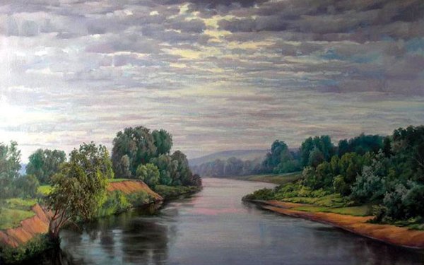 Рисование река Волга для детей