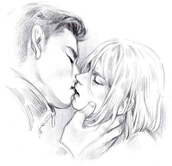 Поцелуй рисунок