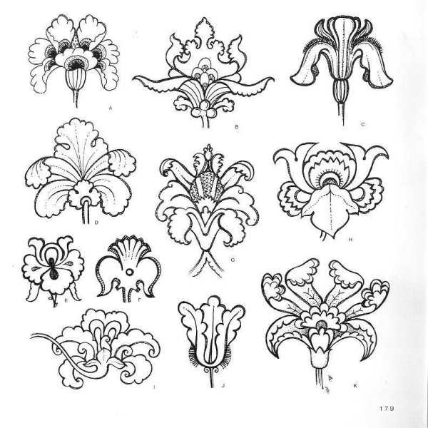 Стилизованные цветы рисунки