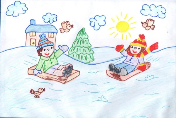 Рисунок на тему очарование зимы