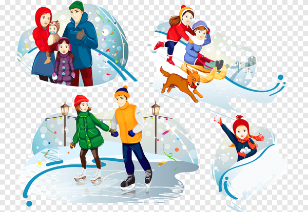 Зимняя прогулка вектор