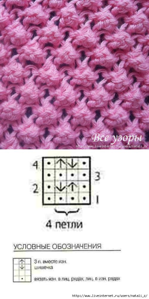 Вязание спицами букле узоры и схемы