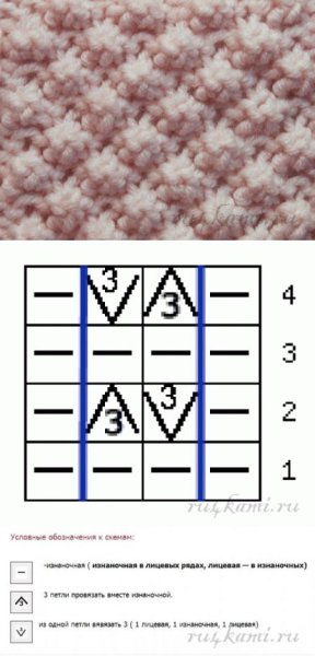 Вязка букле спицами схема