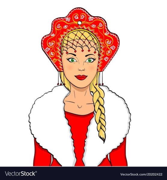 Девушка в кокошнике рисунок