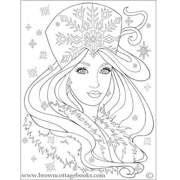 Портрет Снегурочки раскраска