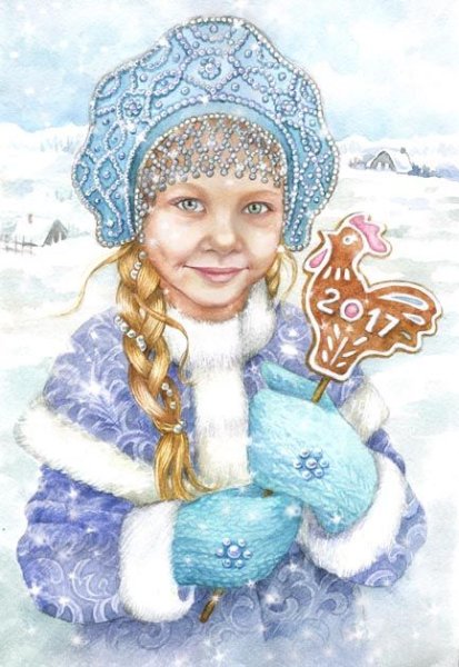Портрет Снегурочки для детей